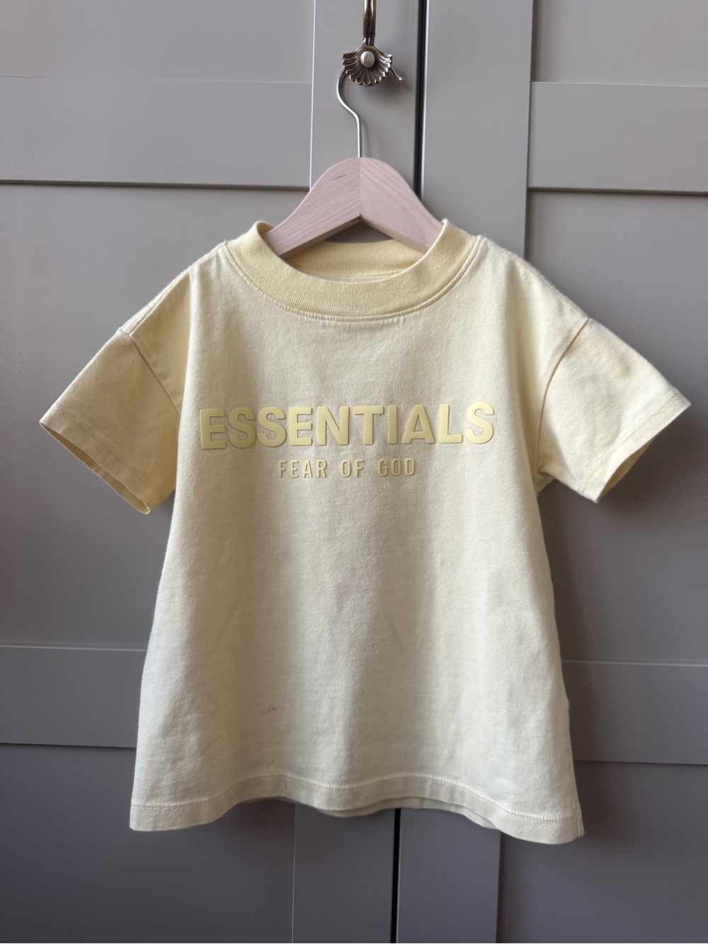 Essentials Kids Pale Yellow Logo Tee
